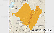 Political Map of Mpika, shaded relief outside