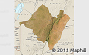 Satellite Map of Mpika, shaded relief outside