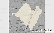 Shaded Relief Map of Mpika, darken, desaturated