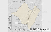Shaded Relief Map of Mpika, desaturated
