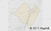 Shaded Relief Map of Mpika, lighten, desaturated