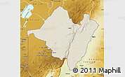 Shaded Relief Map of Mpika, physical outside