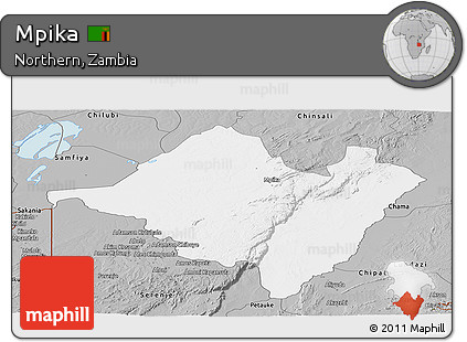 Gray Panoramic Map of Mpika
