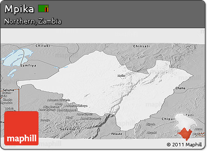 Gray Panoramic Map of Mpika