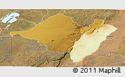 Physical Panoramic Map of Mpika, satellite outside