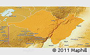 Political Panoramic Map of Mpika, physical outside
