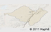 Shaded Relief Panoramic Map of Mpika, lighten