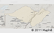 Shaded Relief Panoramic Map of Mpika, semi-desaturated