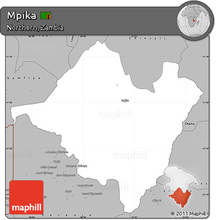 Gray Simple Map of Mpika