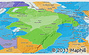 Political Shades Panoramic Map of Northern