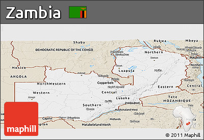 Classic Style Panoramic Map of Zambia