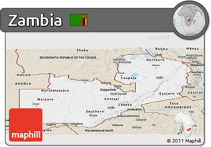 Classic Style Panoramic Map of Zambia
