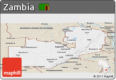 Classic Style Panoramic Map of Zambia