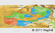 Political Panoramic Map of Zambia, physical outside