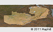 Satellite Panoramic Map of Zambia, darken