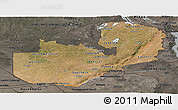 Satellite Panoramic Map of Zambia, darken, semi-desaturated