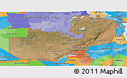 Satellite Panoramic Map of Zambia, political outside