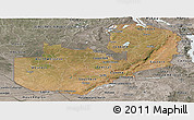 Satellite Panoramic Map of Zambia, semi-desaturated