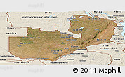 Satellite Panoramic Map of Zambia, shaded relief outside