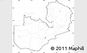 Blank Simple Map of Zambia, cropped outside, no labels