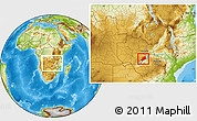 Physical Location Map of Gwembe, within the entire country