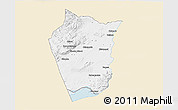 Classic Style 3D Map of Siavonga, single color outside