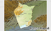 Physical 3D Map of Siavonga, darken