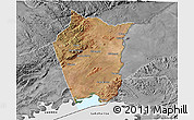 Satellite 3D Map of Siavonga, desaturated