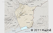 Shaded Relief 3D Map of Siavonga, semi-desaturated