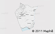 Silver Style 3D Map of Siavonga, single color outside