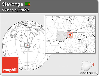 Blank Location Map of Siavonga, highlighted parent region