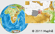 Physical Location Map of Siavonga, highlighted country, highlighted parent region
