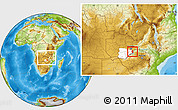Physical Location Map of Siavonga, highlighted parent region, within the entire country