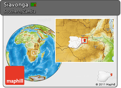 Physical Location Map of Siavonga, highlighted parent region