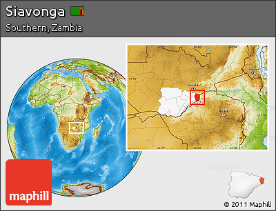 Physical Location Map of Siavonga, highlighted parent region