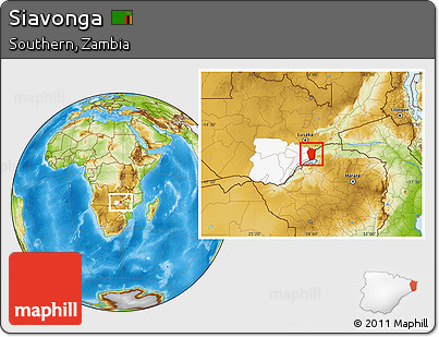Physical Location Map of Siavonga, highlighted parent region