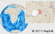 Shaded Relief Location Map of Siavonga, highlighted parent region