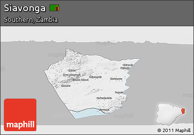 Gray Panoramic Map of Siavonga, single color outside