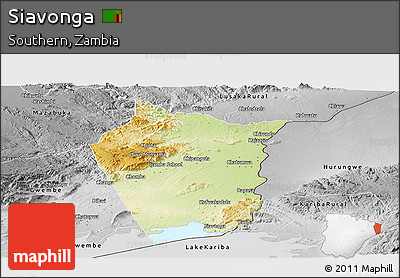 Physical Panoramic Map of Siavonga, desaturated