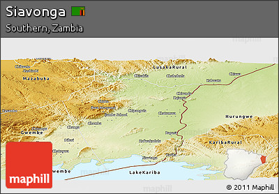 Physical Panoramic Map of Siavonga