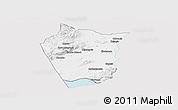 Silver Style Panoramic Map of Siavonga, single color outside