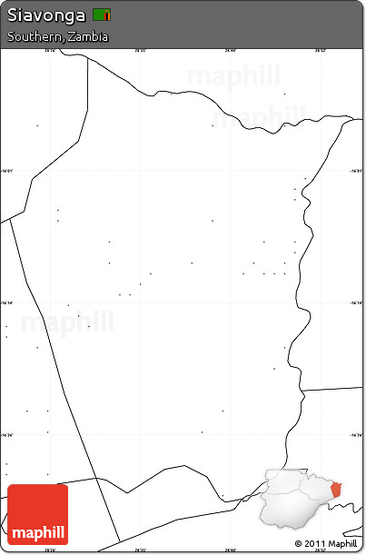 Blank Simple Map of Siavonga, no labels