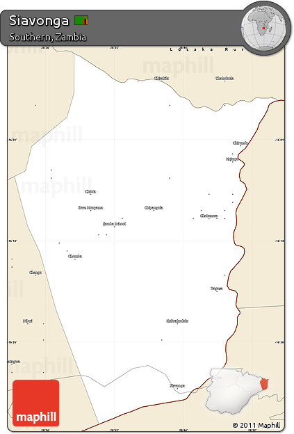 Classic Style Simple Map of Siavonga