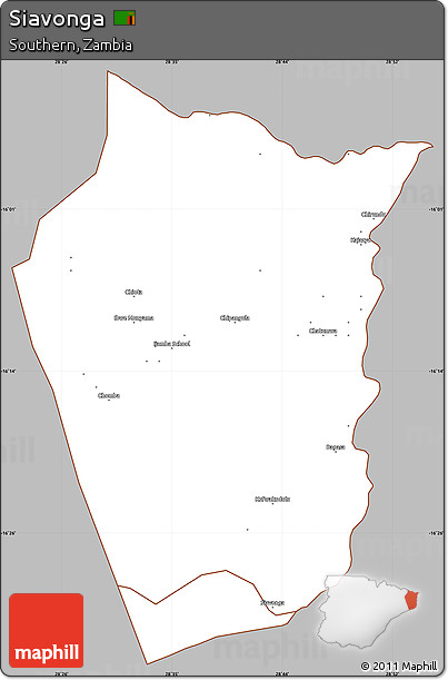 Gray Simple Map of Siavonga, cropped outside