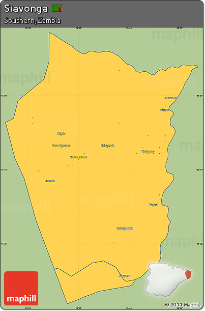 Savanna Style Simple Map of Siavonga, cropped outside