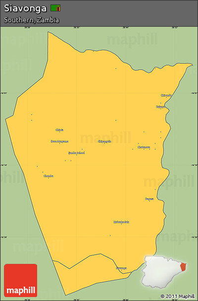 Savanna Style Simple Map of Siavonga, cropped outside