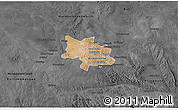 Satellite 3D Map of Bulawayo, darken, desaturated