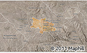 Satellite 3D Map of Bulawayo, semi-desaturated