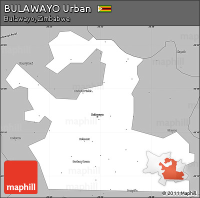 Gray Simple Map of BULAWAYO Urban
