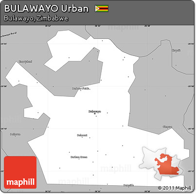 Gray Simple Map of BULAWAYO Urban